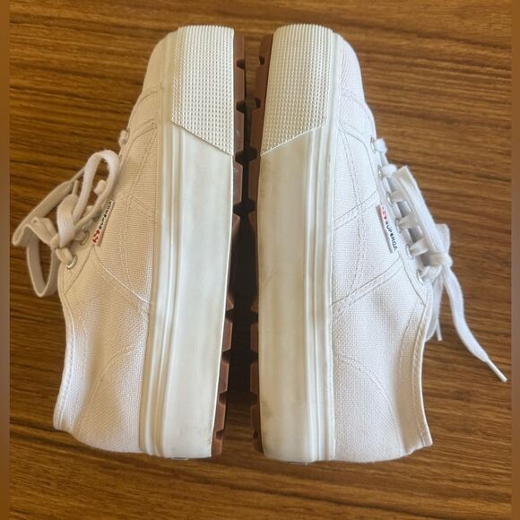Superga - platform white canvas sneakers Unisex - US W 9 1/2, M 8, EU 41 - Picture 5 of 11